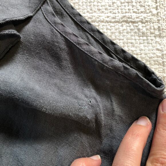 VTG 90s Russ Berens Malibu Gray Ruffle Midi Dress L Coastal Minimalist Made USA - Picture 12 of 12